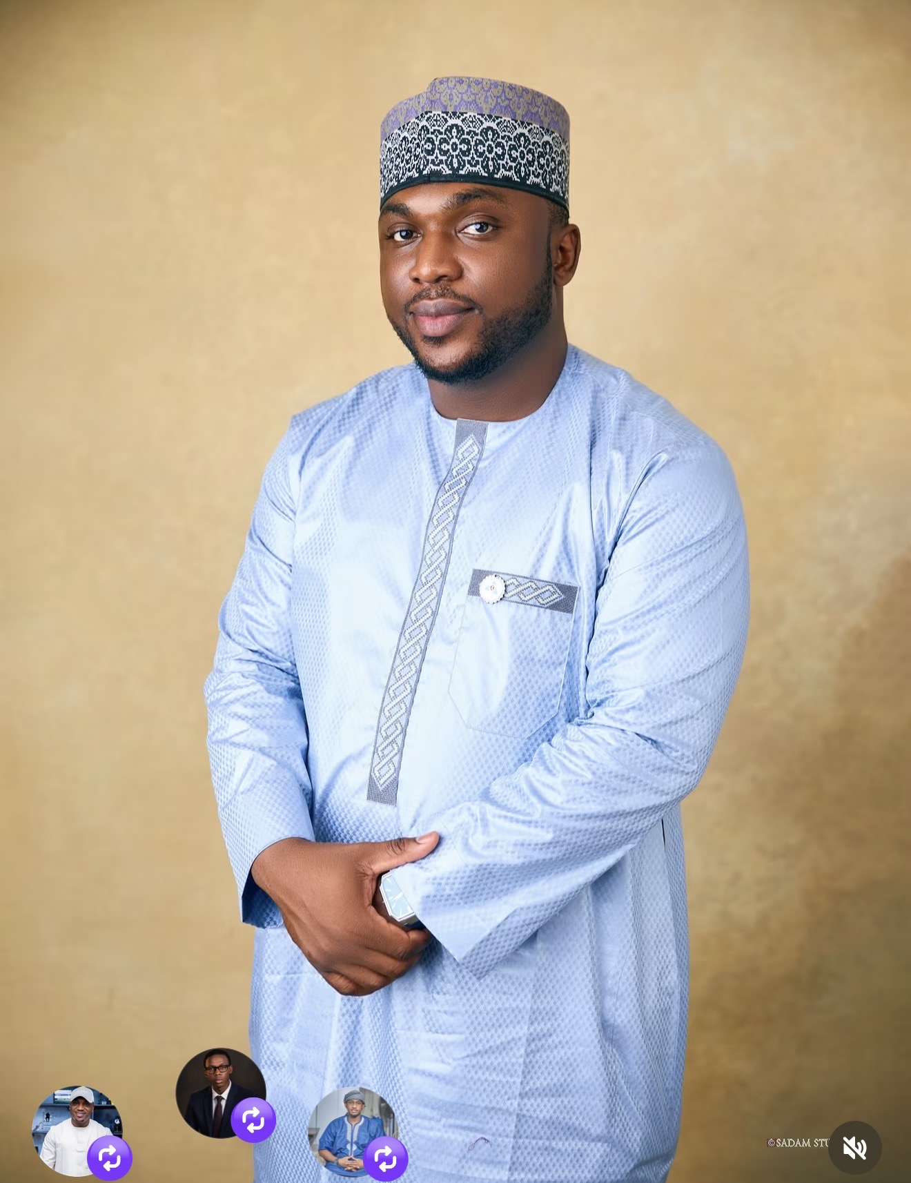Sadiq Ahmad Bello in blue traditional attire